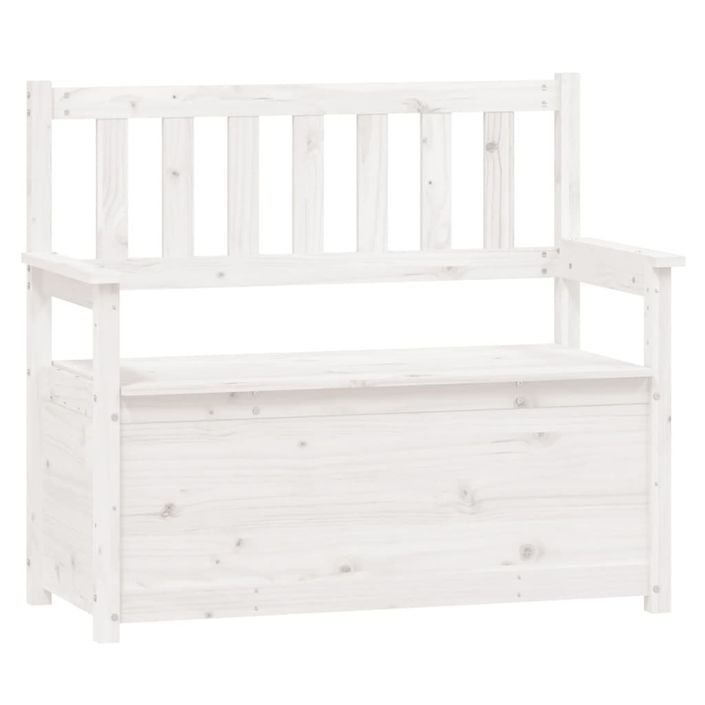 Banc Blanc 112,5x51,5x96,5 cm Bois de pin massif - Photo n°2