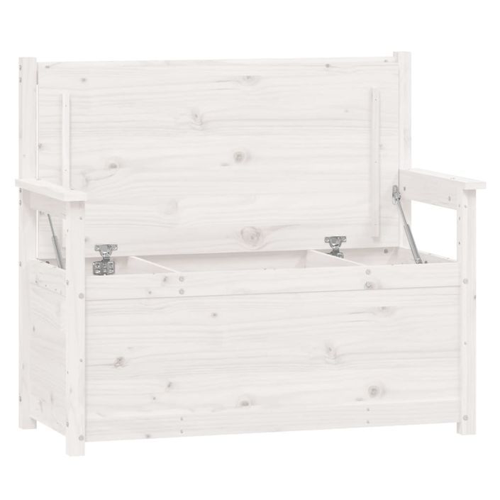 Banc Blanc 112,5x51,5x96,5 cm Bois de pin massif - Photo n°5