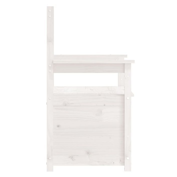 Banc Blanc 112,5x51,5x96,5 cm Bois de pin massif - Photo n°7