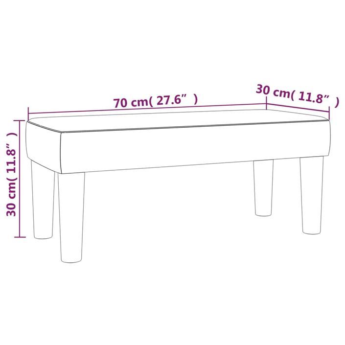 Banc Blanc 70x30x30 cm Similicuir - Photo n°7