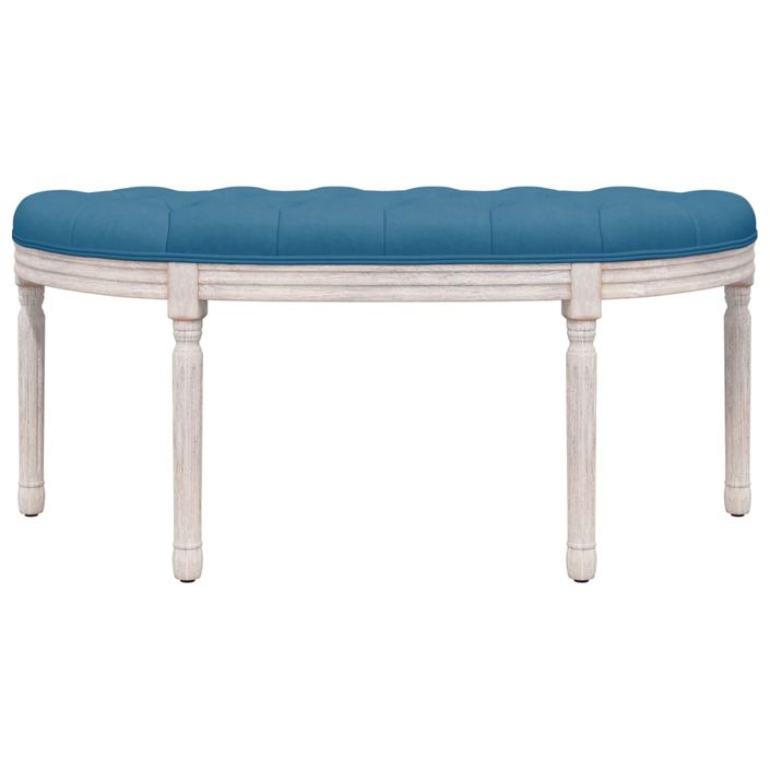 Banc Bleu 110,5x45x49 cm Velours - Photo n°3