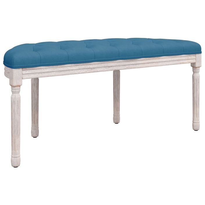 Banc Bleu 110,5x45x49 cm Velours - Photo n°5