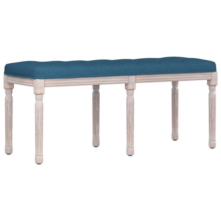 Banc Bleu 110x40x49 cm Velours - Photo n°1