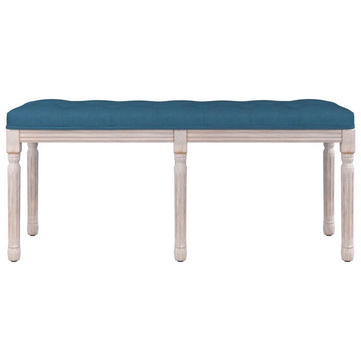 Banc Bleu 110x40x49 cm Velours - Photo n°3