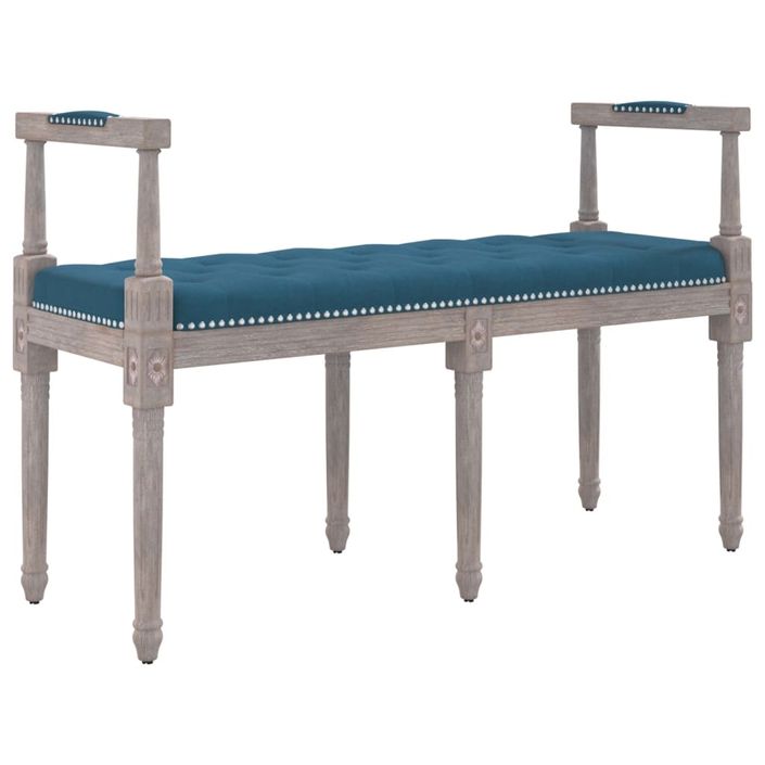 Banc Bleu 110x40x70 cm Velours - Photo n°1