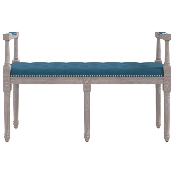 Banc Bleu 110x40x70 cm Velours - Photo n°3