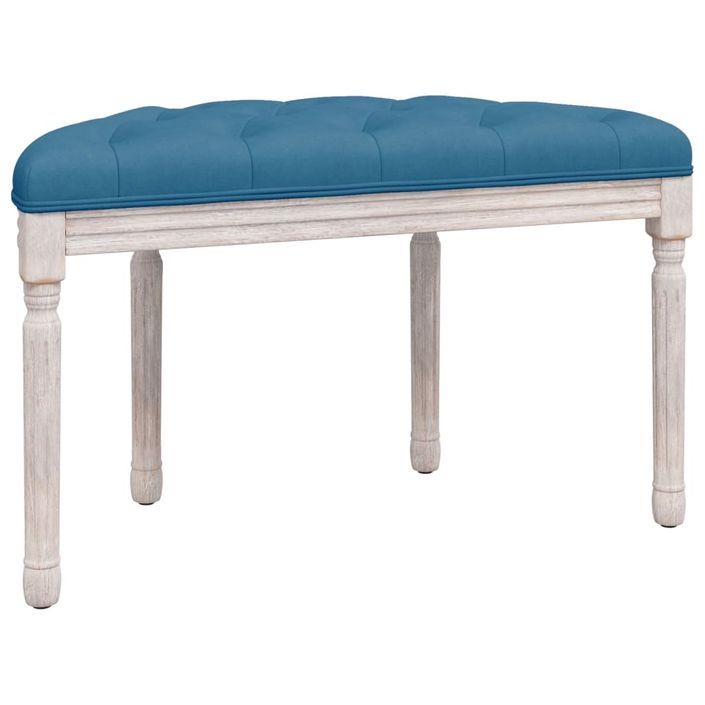 Banc Bleu 81,5x41x49 cm Velours - Photo n°5