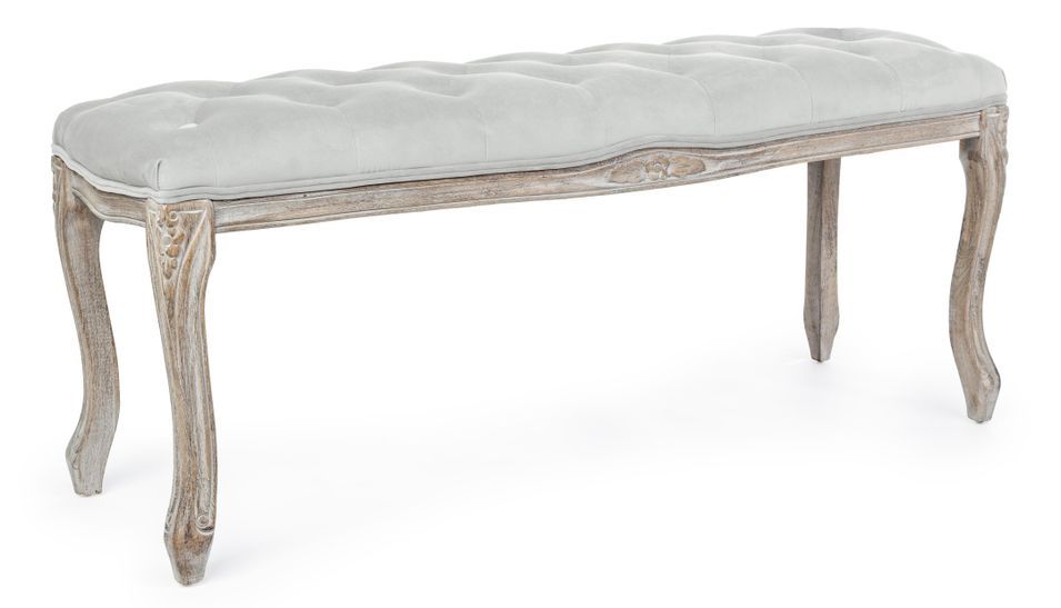 Banc bois de bouleau gris Amadia L 110 cm - Photo n°1