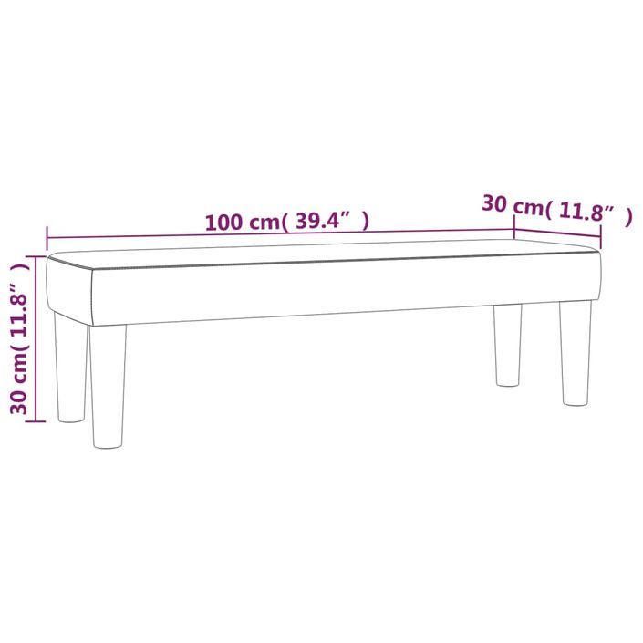 Banc Cappuccino 100x30x30 cm Similicuir - Photo n°7