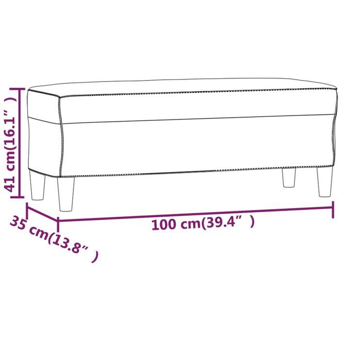 Banc Crème 100x35x41 cm Similicuir - Photo n°7