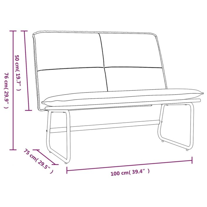 Banc Crème 100x75x76 cm Similicuir - Photo n°8