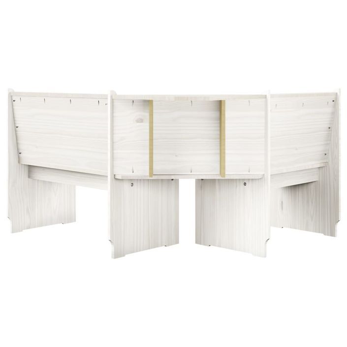 Banc d'angle de jardin 151 cm Bois de pin solide Blanc - Photo n°3