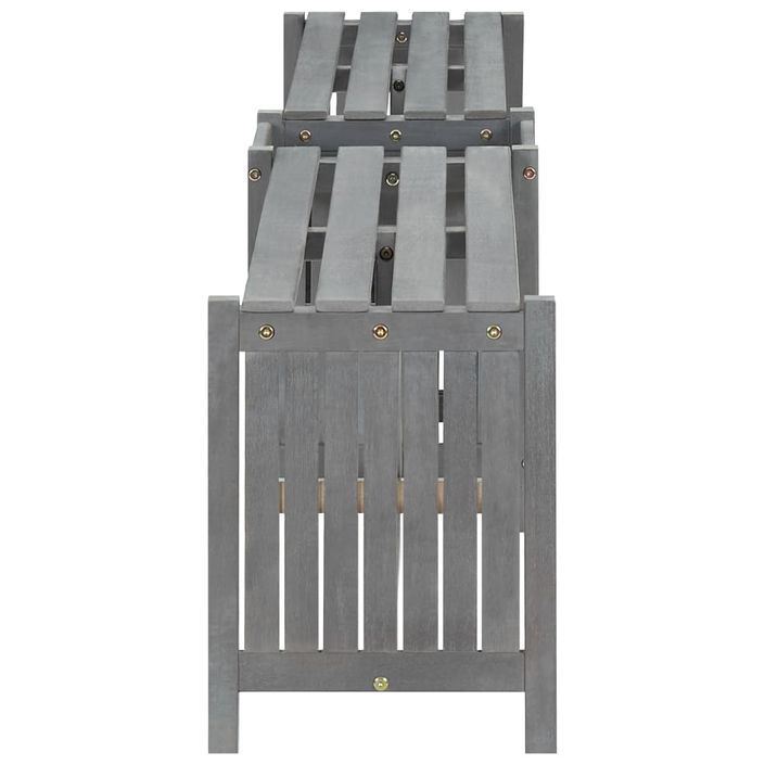 Banc d'angle de jardin et jardinière 117 cm Bois d'acacia Gris - Photo n°5