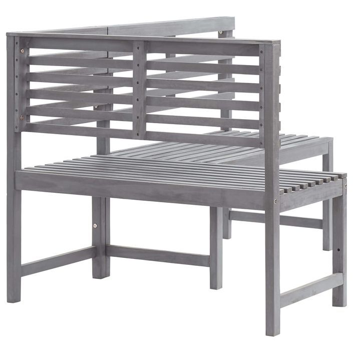 Banc d'angle de jardin Gris 140 cm Bois solide d'acacia - Photo n°3