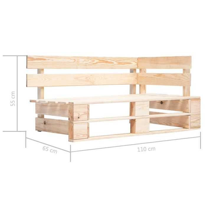 Banc d'angle palette de jardin Bois - Photo n°5