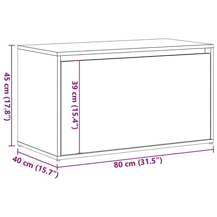 Banc d'entrée 80x40x45 cm chêne artisanal bois d'ingénierie - Photo n°10