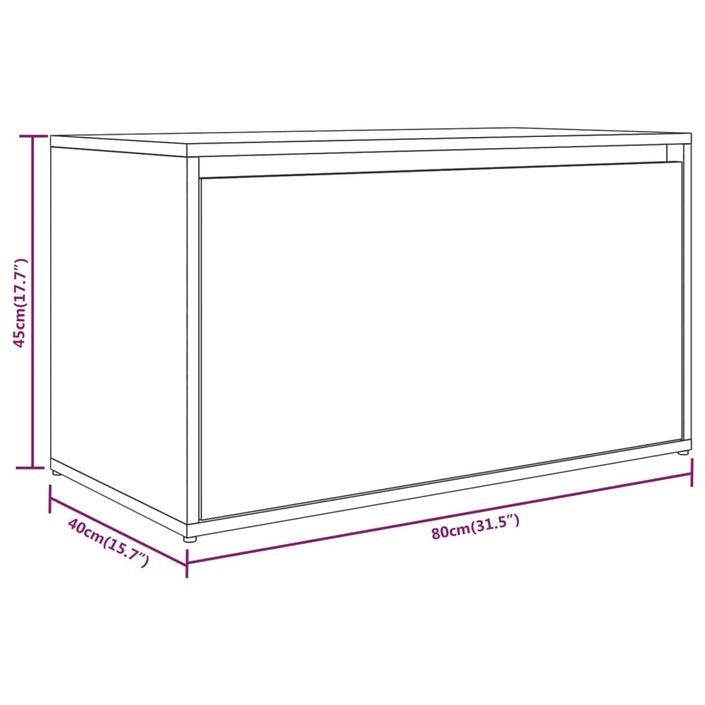 Banc d'entrée 80x40x45 cm Chêne marron Bois d'ingénierie - Photo n°9