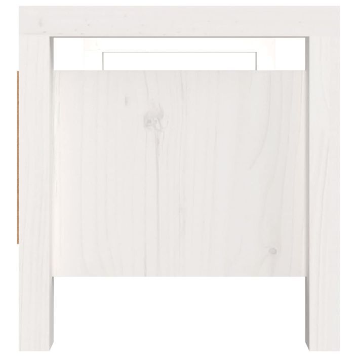 Banc d'entrée Blanc 80x40x43 cm Bois de pin massif - Photo n°5