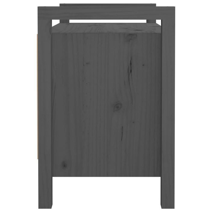 Banc d'entrée Gris 80x40x60 cm Bois de pin massif - Photo n°4