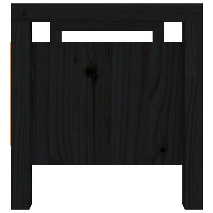 Banc d'entrée Noir 80x40x43 cm Bois de pin massif - Photo n°5