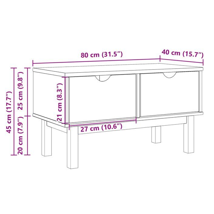 Banc de couloir OTTA 80x40x45 cm bois de pin massif - Photo n°9