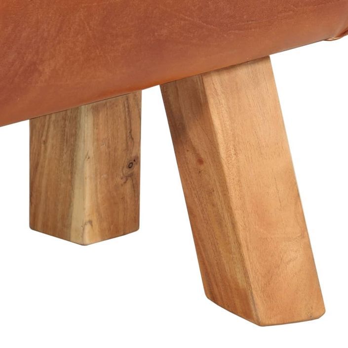 Banc de gymnastique marron 110 cm cuir véritable - Photo n°6