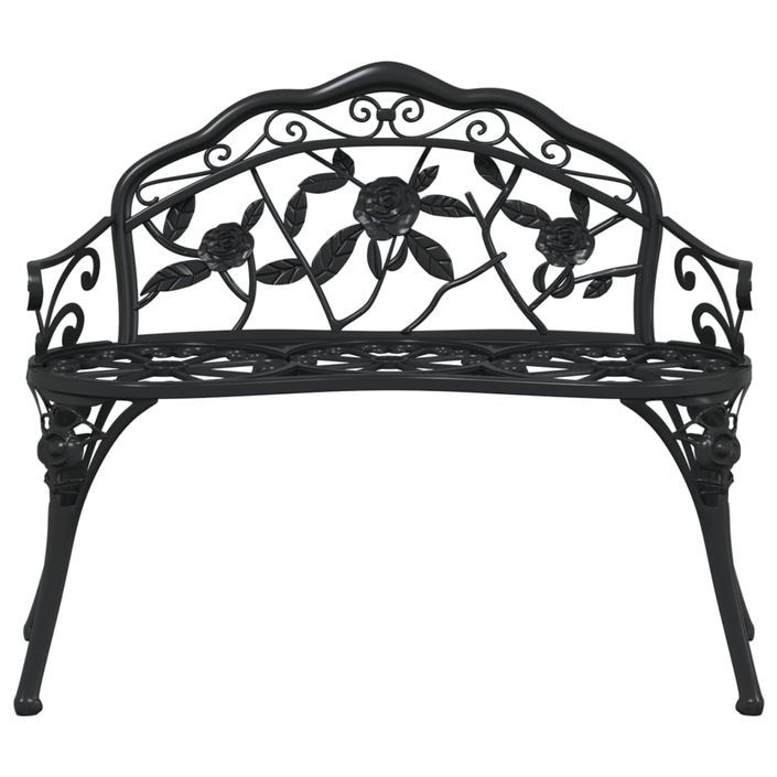 Banc de jardin 100 cm Aluminium coulé Noir - Photo n°3