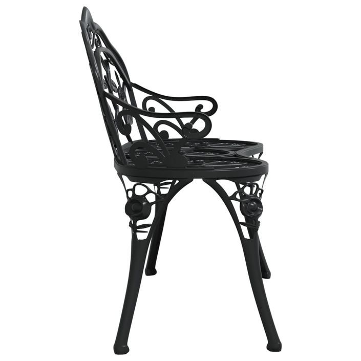 Banc de jardin 100 cm Aluminium coulé Noir - Photo n°4