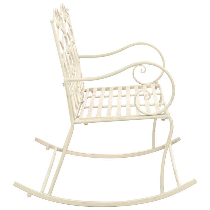 Banc de jardin 104 cm Fer Blanc antique - Photo n°3