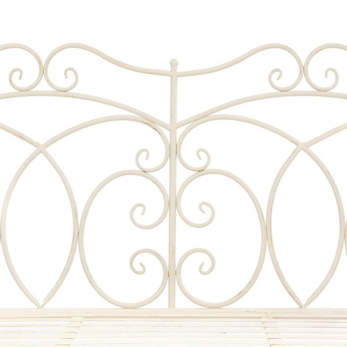 Banc de jardin 104 cm Fer Blanc antique - Photo n°4