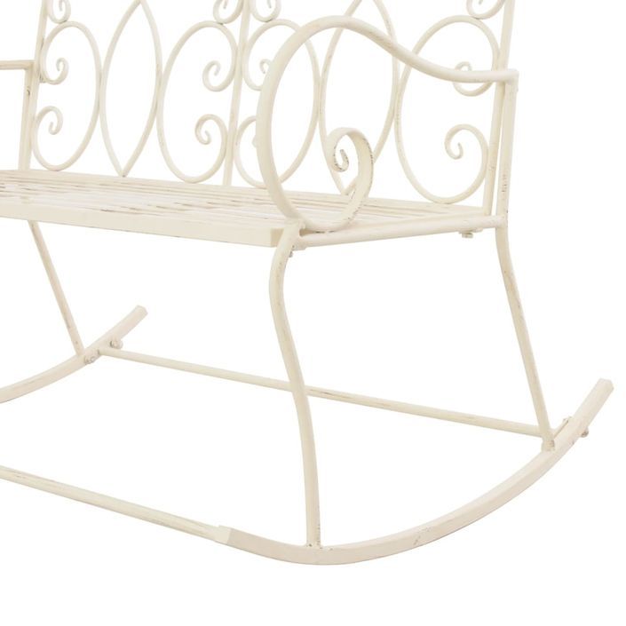 Banc de jardin 104 cm Fer Blanc antique - Photo n°5