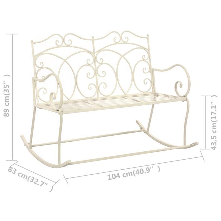 Banc de jardin 104 cm Fer Blanc antique - Photo n°6