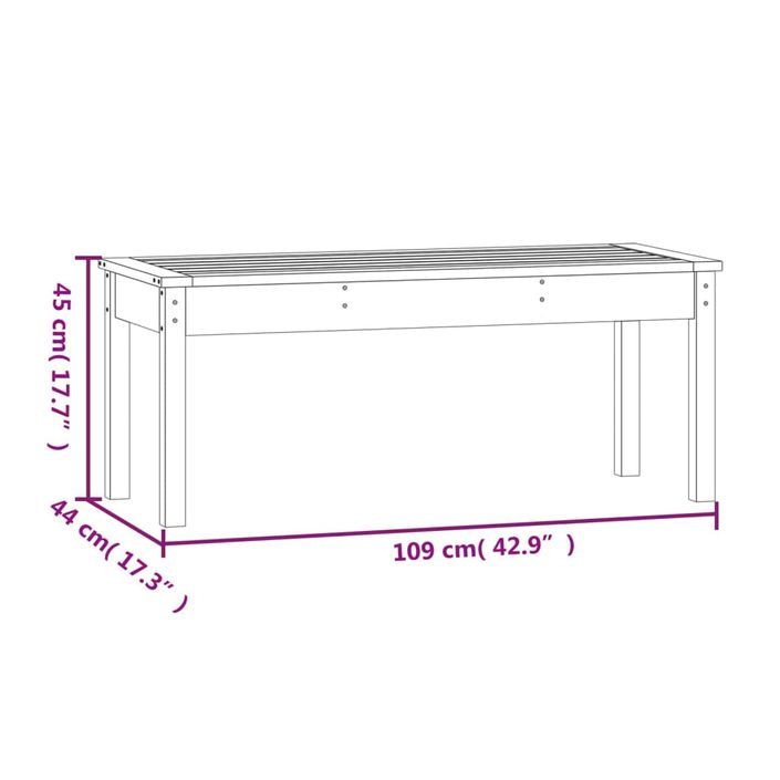 Banc de jardin 109x44x45 cm bois massif de douglas - Photo n°8