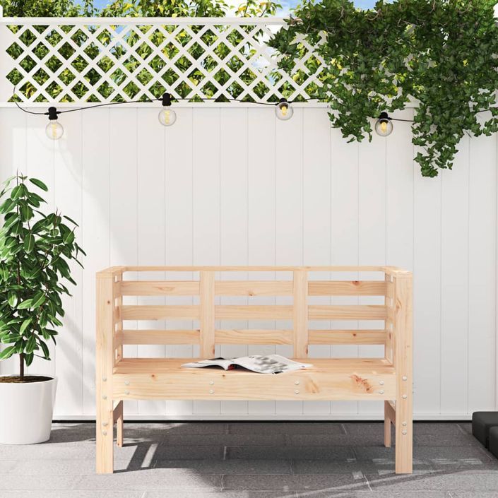 Banc de jardin 111,5x53x71 cm bois massif de pin - Photo n°3