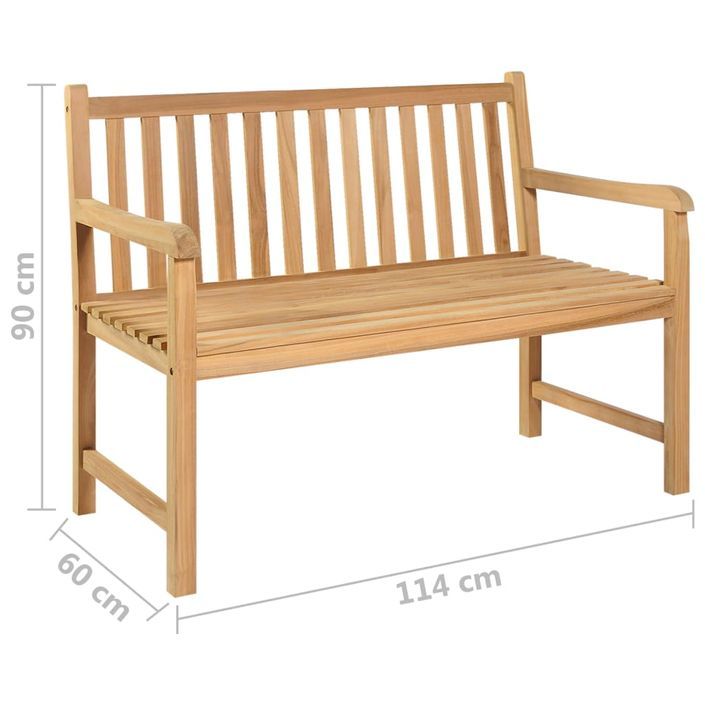 Banc de jardin 114 cm Bois de teck solide - Photo n°6