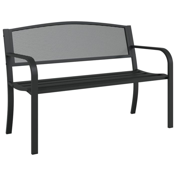 Banc de jardin 119 cm noir acier - Photo n°1