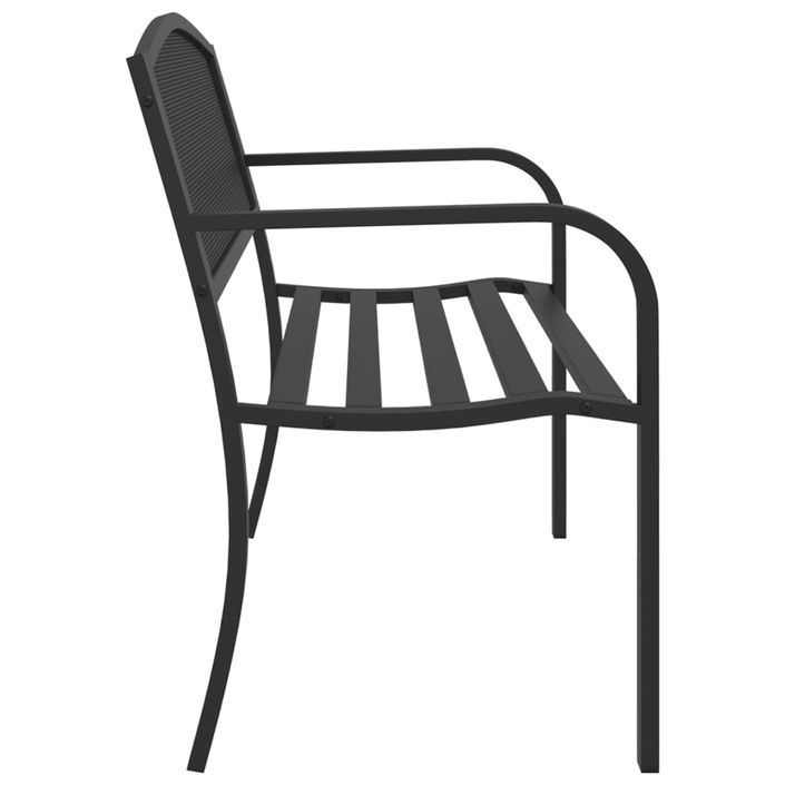 Banc de jardin 119 cm noir acier - Photo n°5