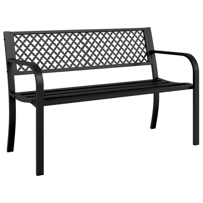 Banc de jardin 119 cm noir acier - Photo n°1