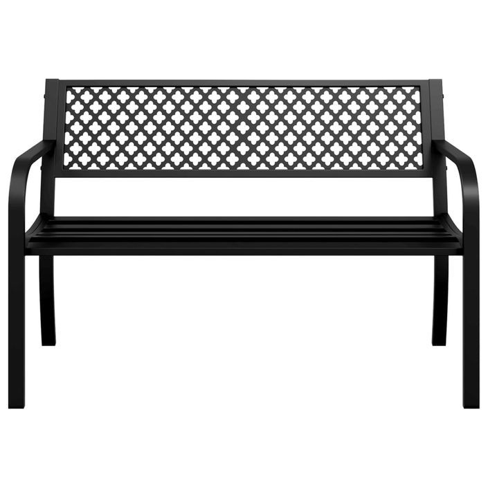 Banc de jardin 119 cm noir acier - Photo n°4