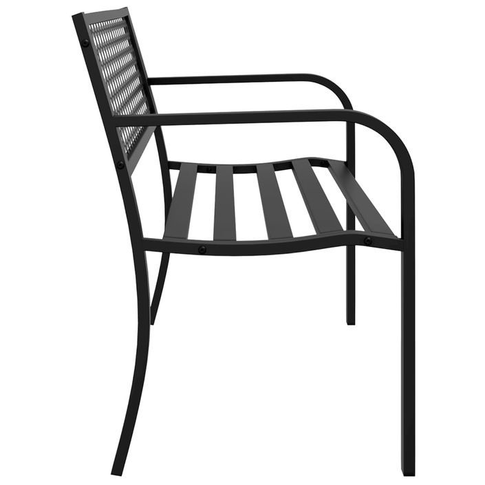 Banc de jardin 119 cm noir acier - Photo n°5