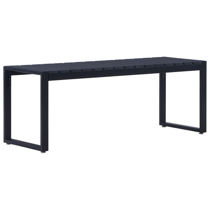 Banc de jardin 120,5 cm Panneau PS Noir - Photo n°1