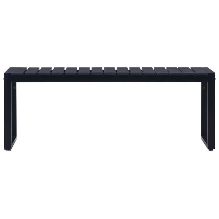 Banc de jardin 120,5 cm Panneau PS Noir - Photo n°2