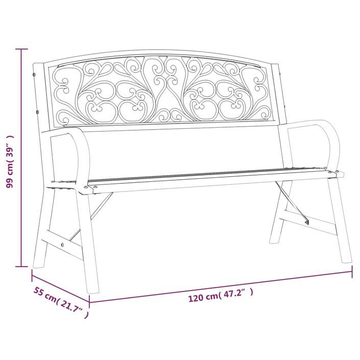 Banc de jardin 120 cm bois - Photo n°9