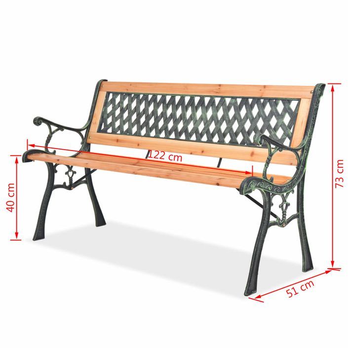 Banc de jardin 122 cm Bois 2 - Photo n°7