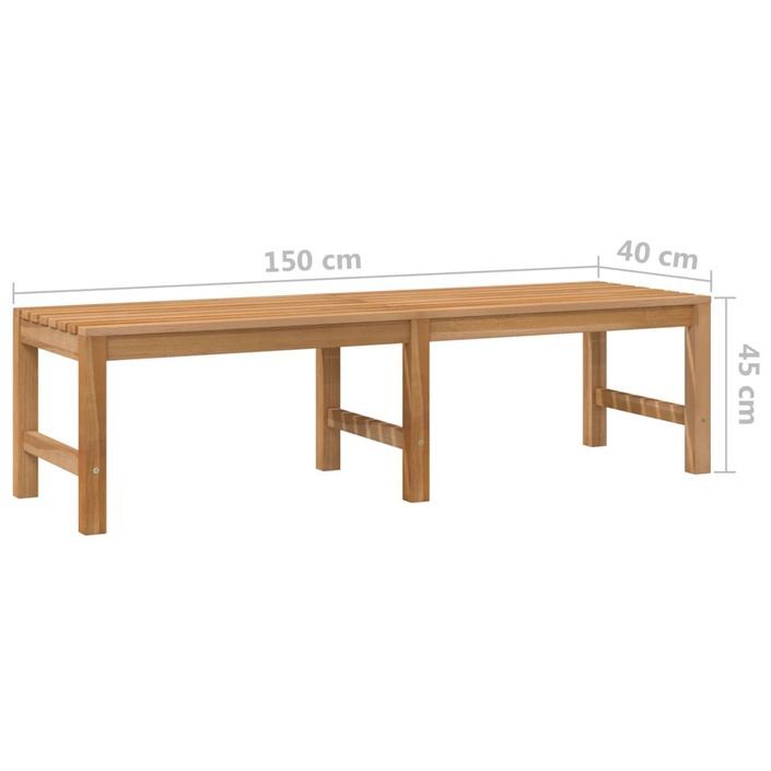 Banc de jardin 150 cm bois de teck massif - Photo n°6