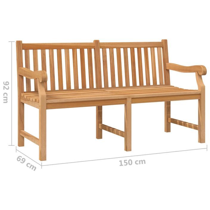 Banc de jardin 150 cm bois de teck massif - Photo n°7