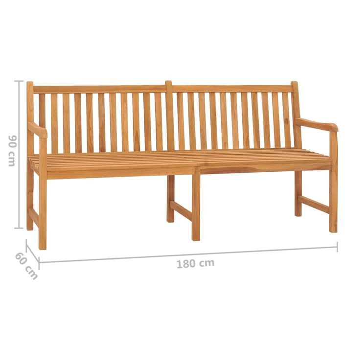 Banc de jardin 180 cm Bois de teck solide - Photo n°7