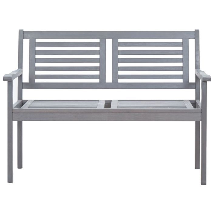 Banc de jardin 2 places avec coussin 120 cm Gris Eucalyptus - Photo n°3