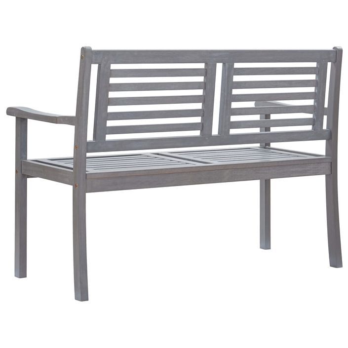 Banc de jardin 2 places avec coussin 120 cm Gris Eucalyptus - Photo n°5