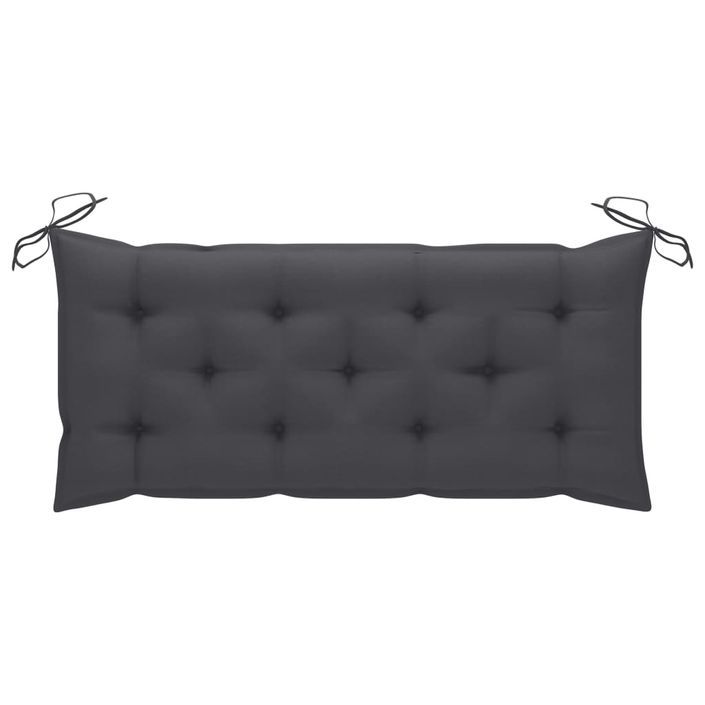 Banc de jardin 2 places avec coussin 120 cm Gris Eucalyptus - Photo n°8